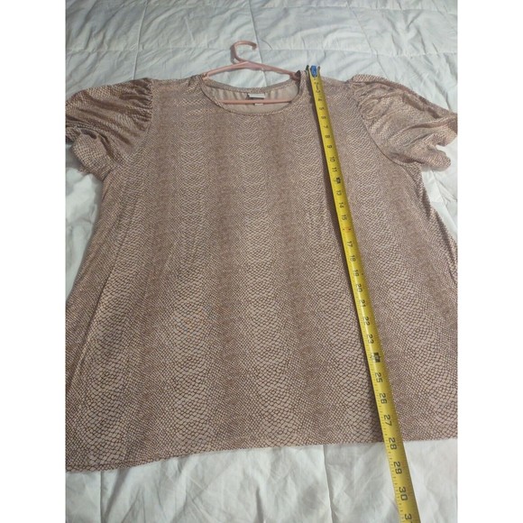 A New Day Top Size XXL Burgundy And Brown Short Sleeve - Picture 7 of 8